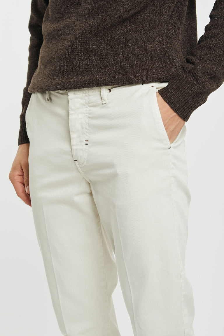 Pantalone chinos tricotina panna 233199-128