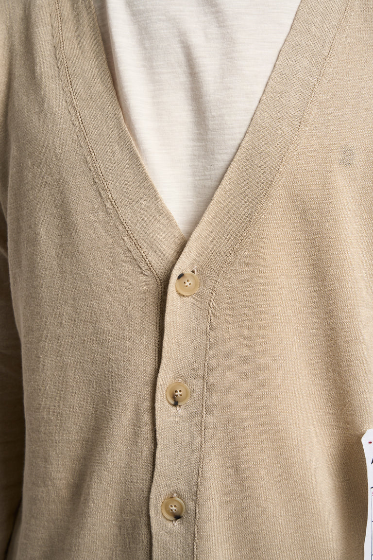 Cardigan in lino e cotone B9B0031B beige