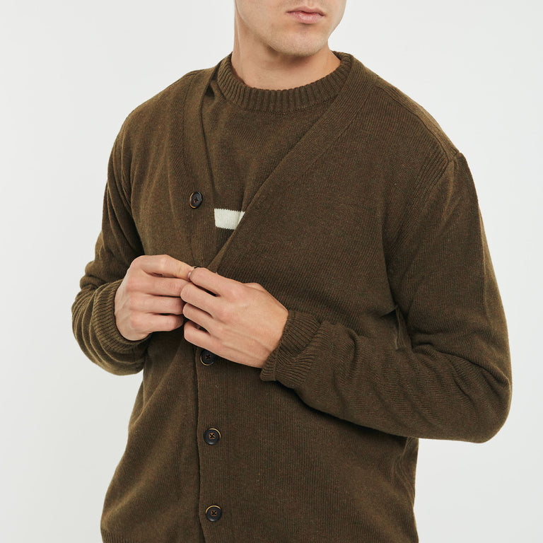 Cardigan in lambswool forest 900971