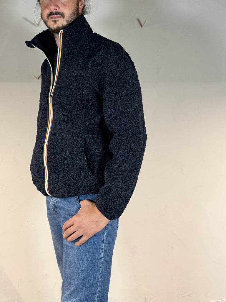 K-way felpa sherpa pascal polar reversibile blue depht