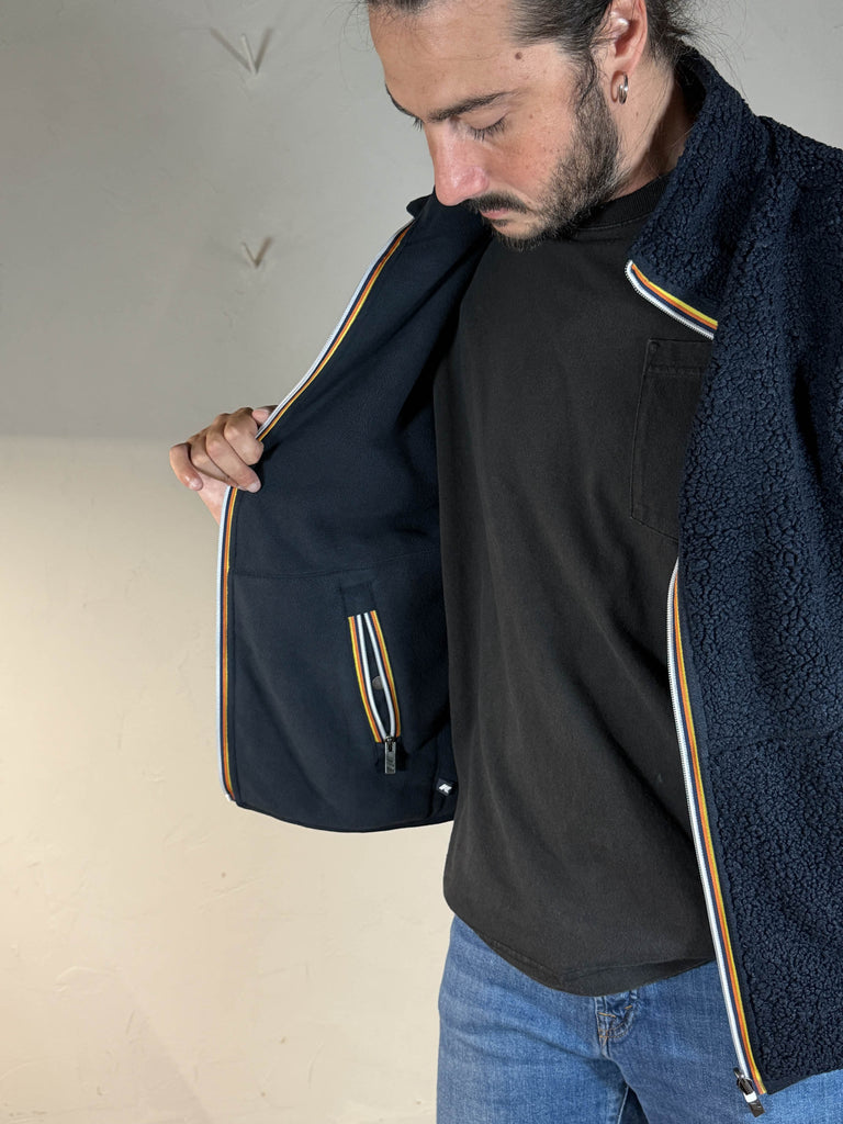 K-way felpa sherpa pascal polar reversibile blue depht