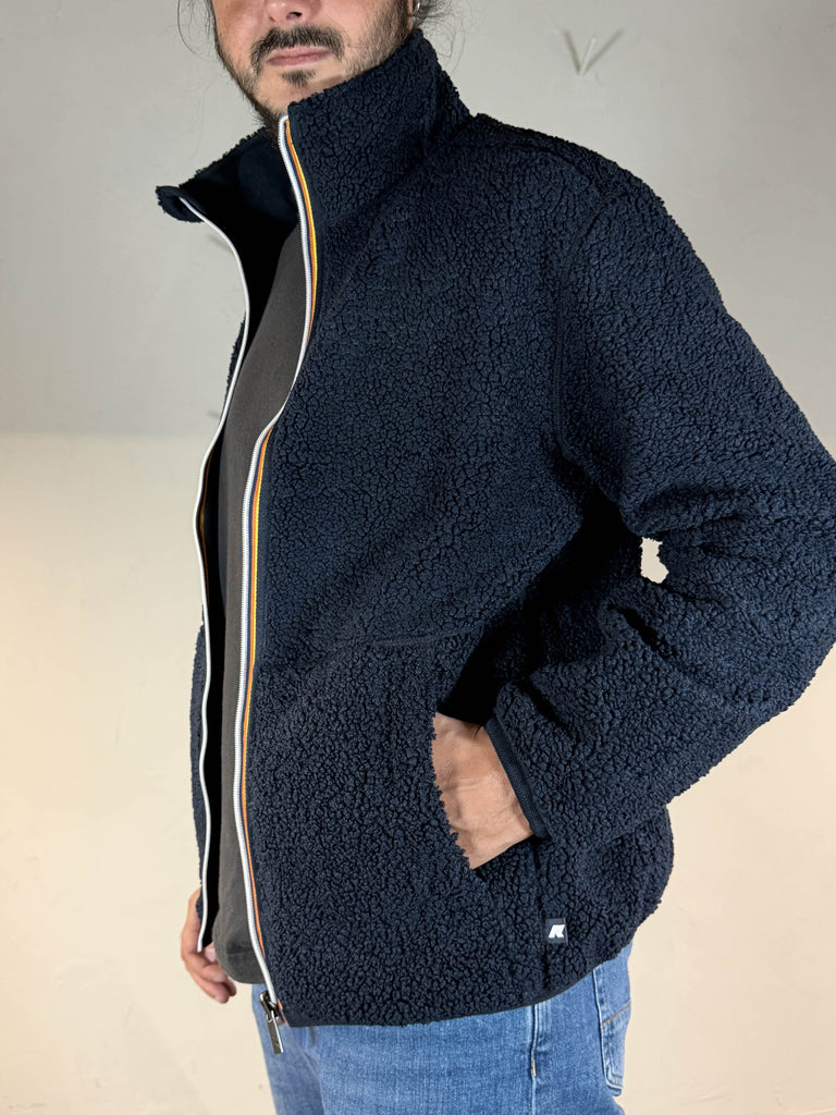 K-way felpa sherpa pascal polar reversibile blue depht