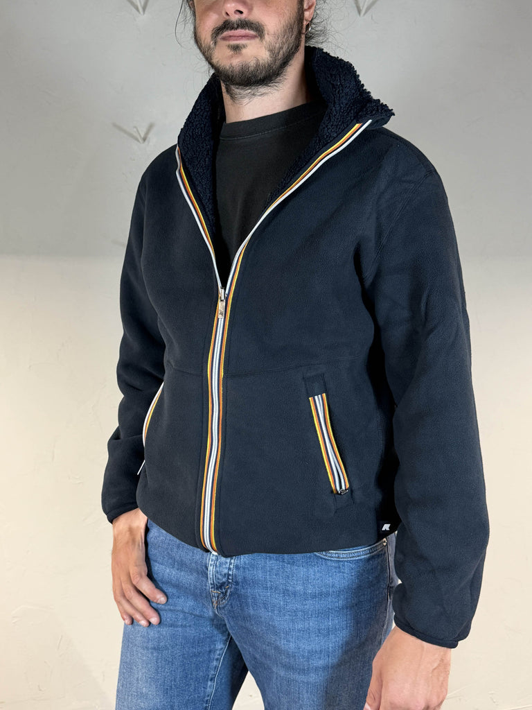 K-way felpa sherpa pascal polar reversibile blue depht