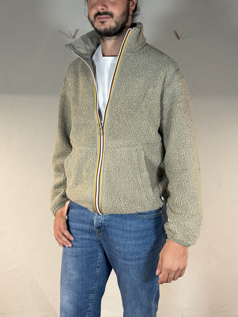 K-way felpa sherpa pascal polar reversibile green oak