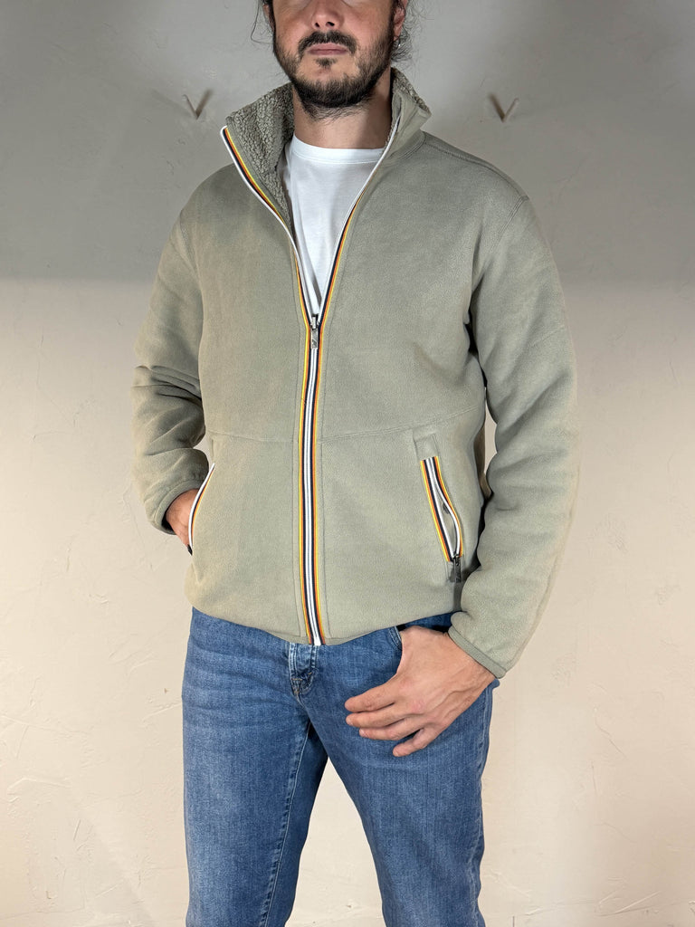 K-way felpa sherpa pascal polar reversibile green oak