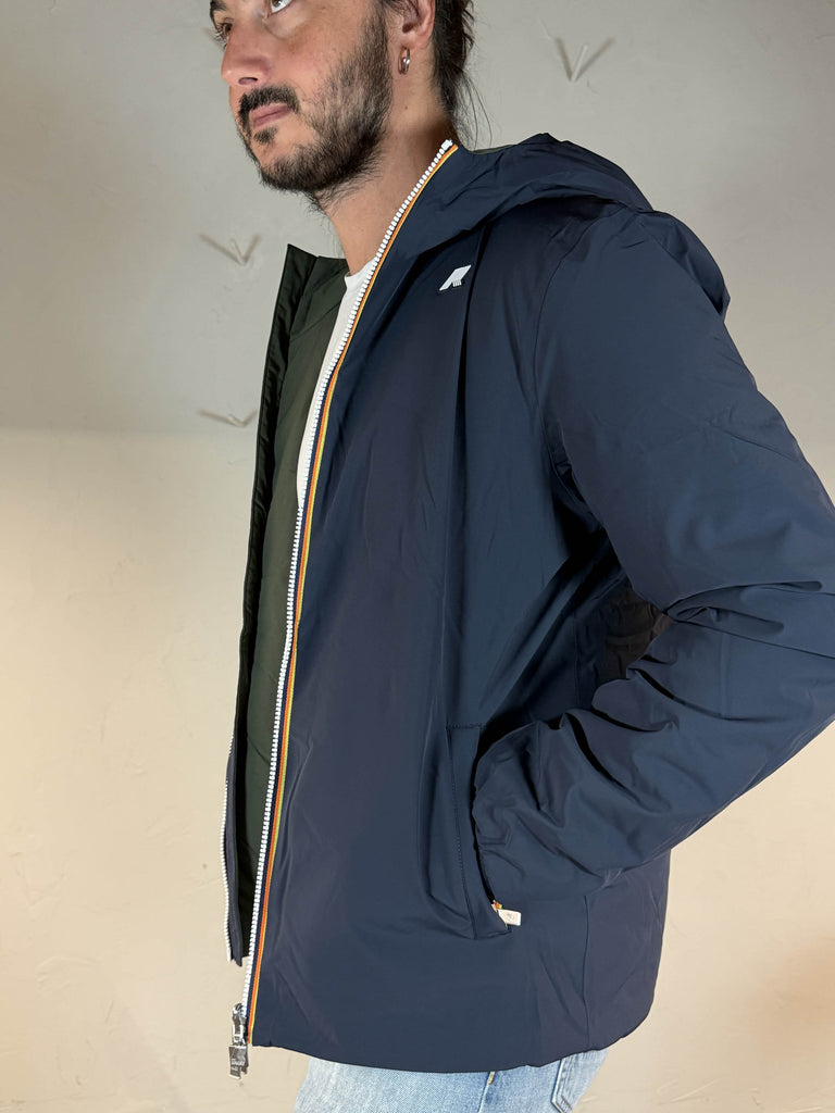 K-way Jack st warm double reversibile blue depht