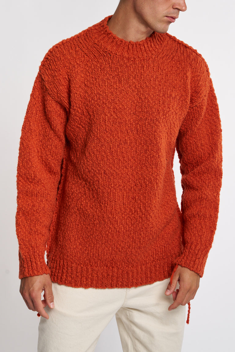 Maglia girocollo in lana arancio