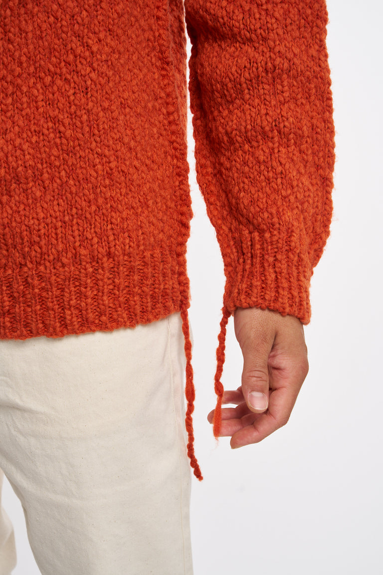 Maglia girocollo in lana arancio