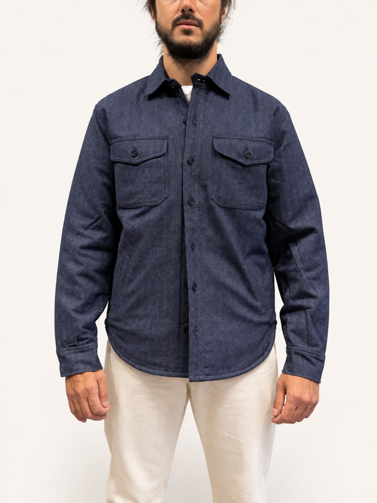 Chesapeake's HBT Wool Padded Shirt - Navy