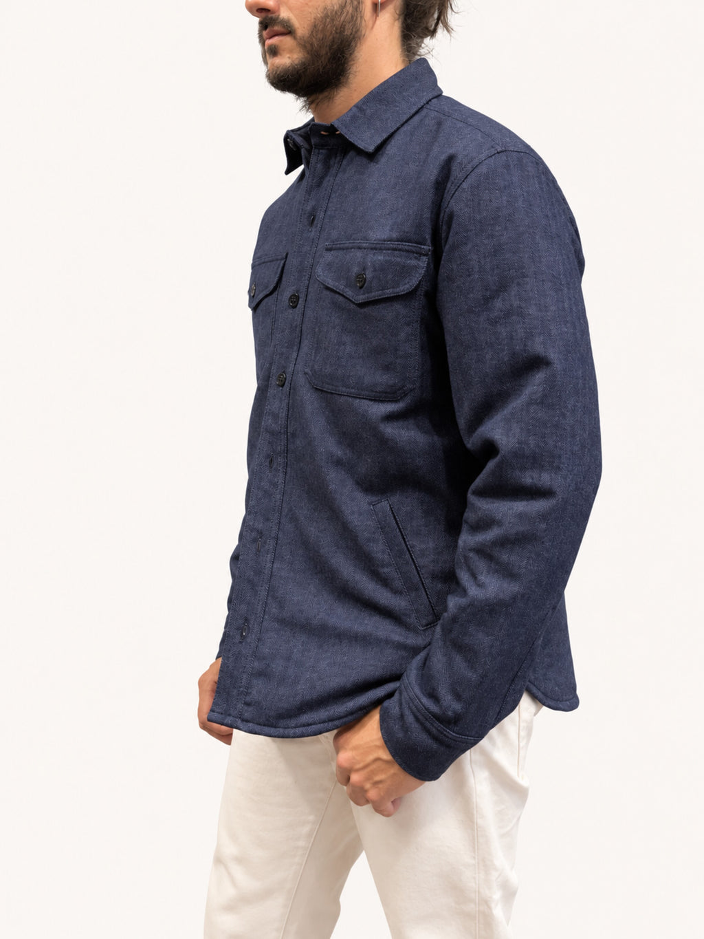 Chesapeake's HBT Wool Padded Shirt - Navy