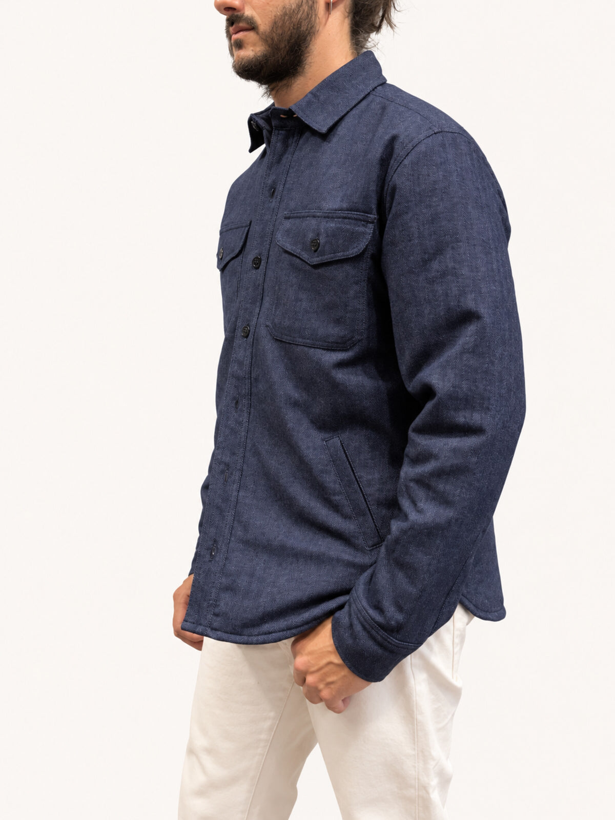 Chesapeake's HBT Wool Padded Shirt - Navy