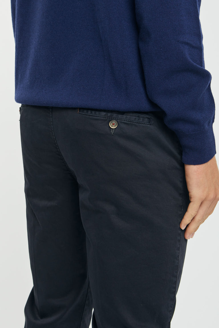 Pantalone chinos slim raso blu 233151-3