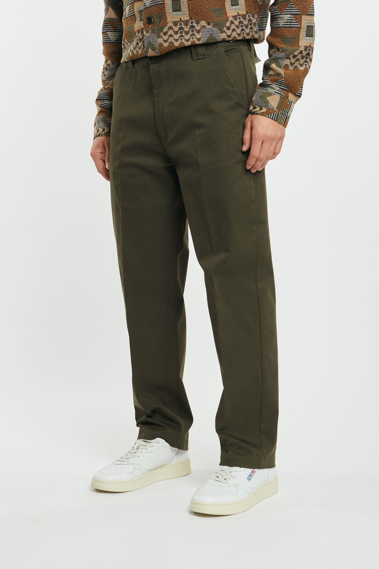 Pantalone verde con fibbia in vita 233188-550