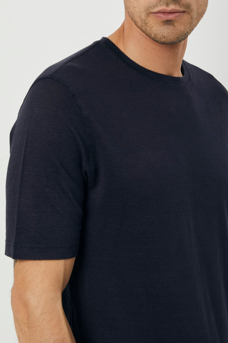T-shirt in lino blu