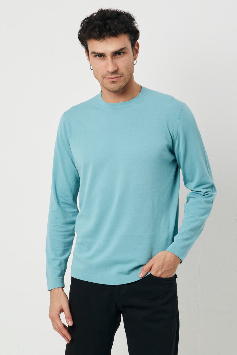 Maglia in cotone crepe verde acqua