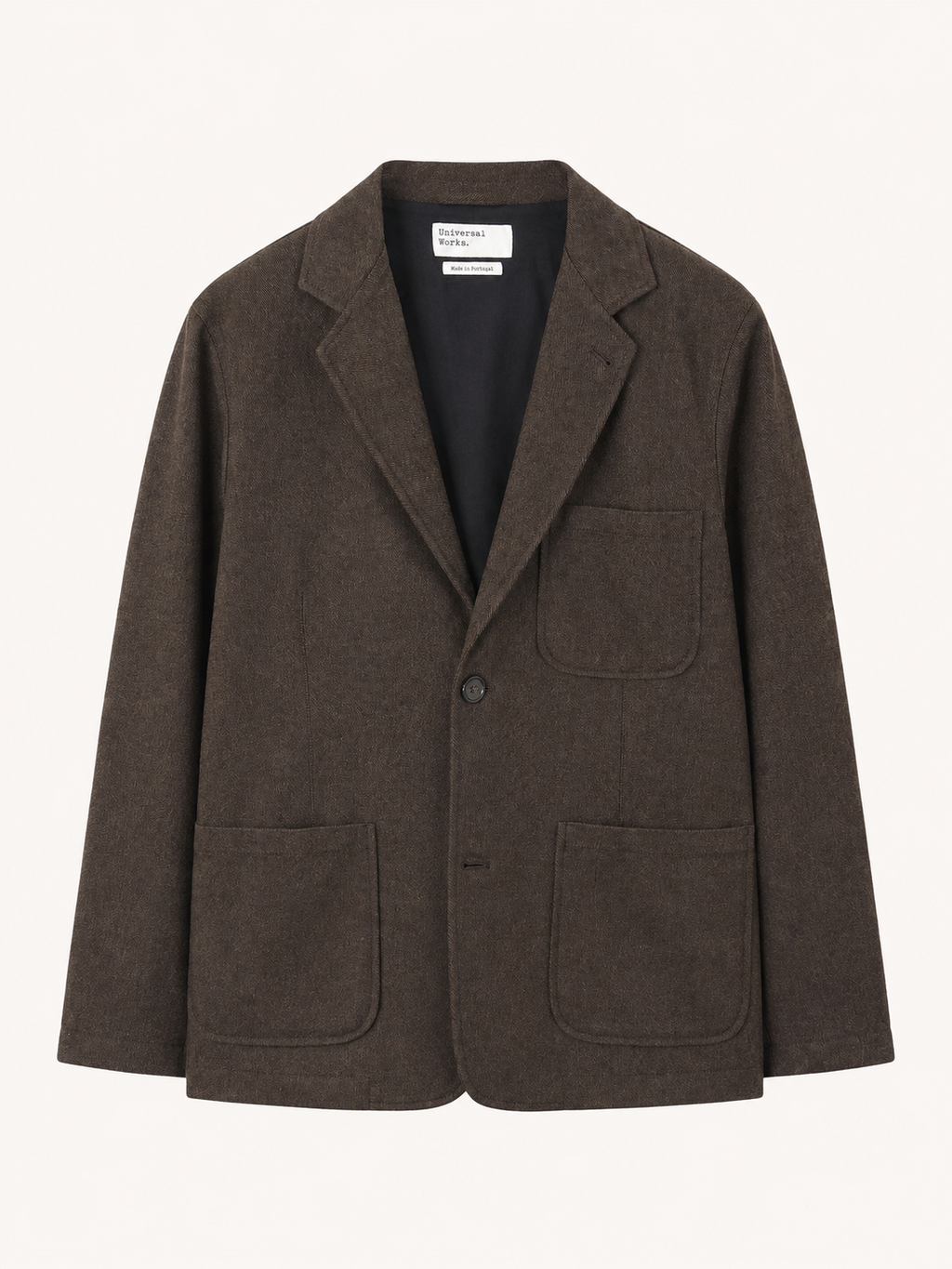 Universal Works giacca due bottoni in tweed riciclato - Brown