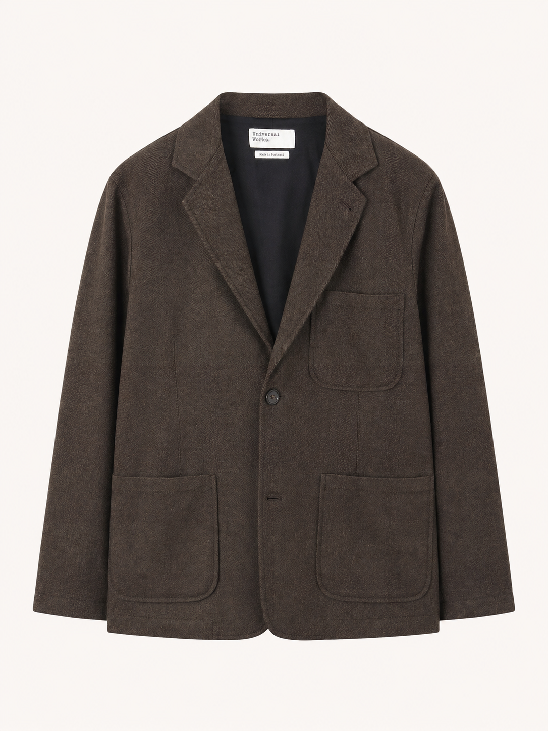Universal Works giacca due bottoni in tweed riciclato - Brown