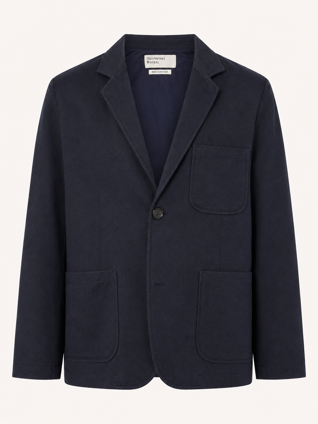 Universal Works giacca due bottoni in tweed riciclato - Navy Blu