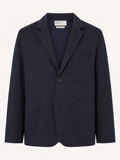 Universal Works giacca due bottoni in tweed riciclato - Navy Blu