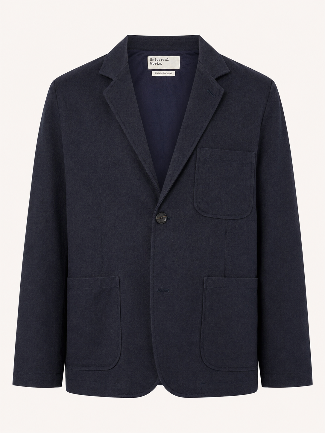 Universal Works giacca due bottoni in tweed riciclato - Navy Blu