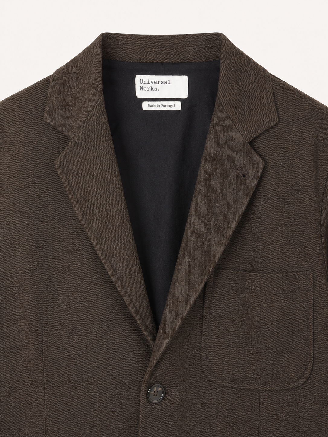 Universal Works giacca due bottoni in tweed riciclato - Brown