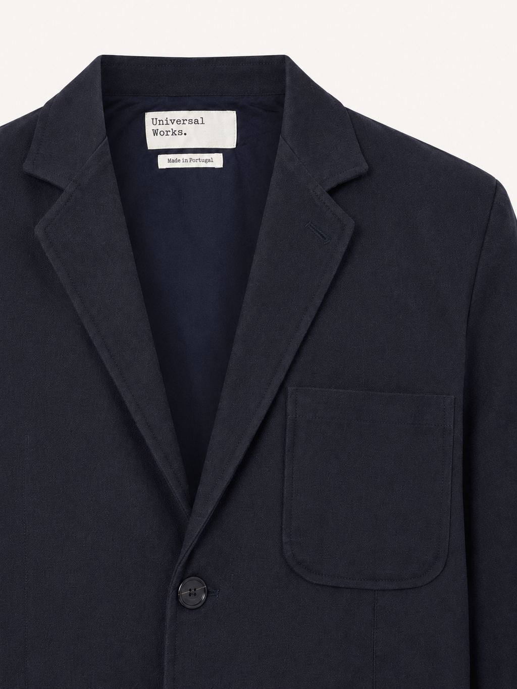 Universal Works giacca due bottoni in tweed riciclato - Navy Blu