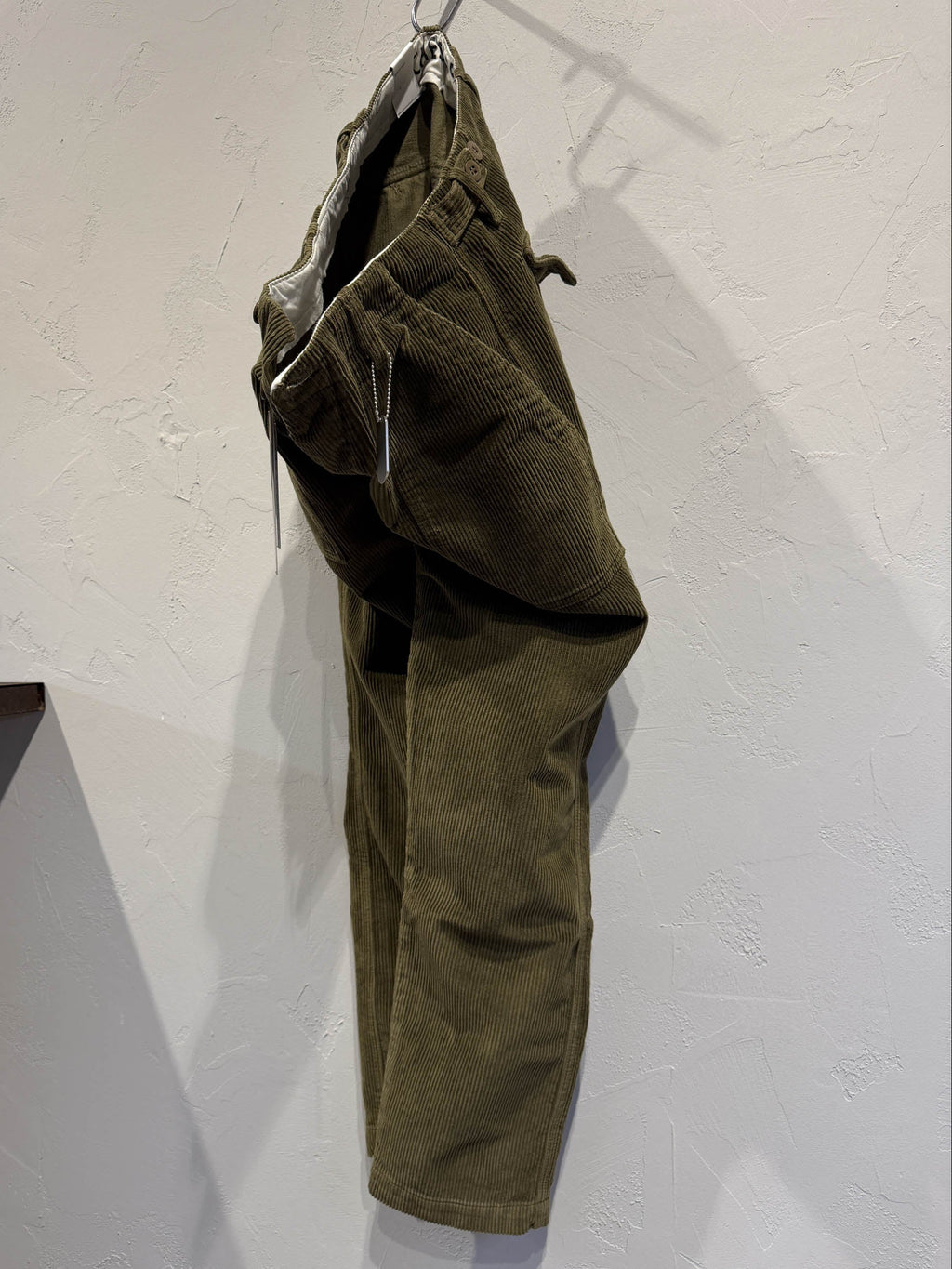 Pantalone fatigue corduroy velluto army green