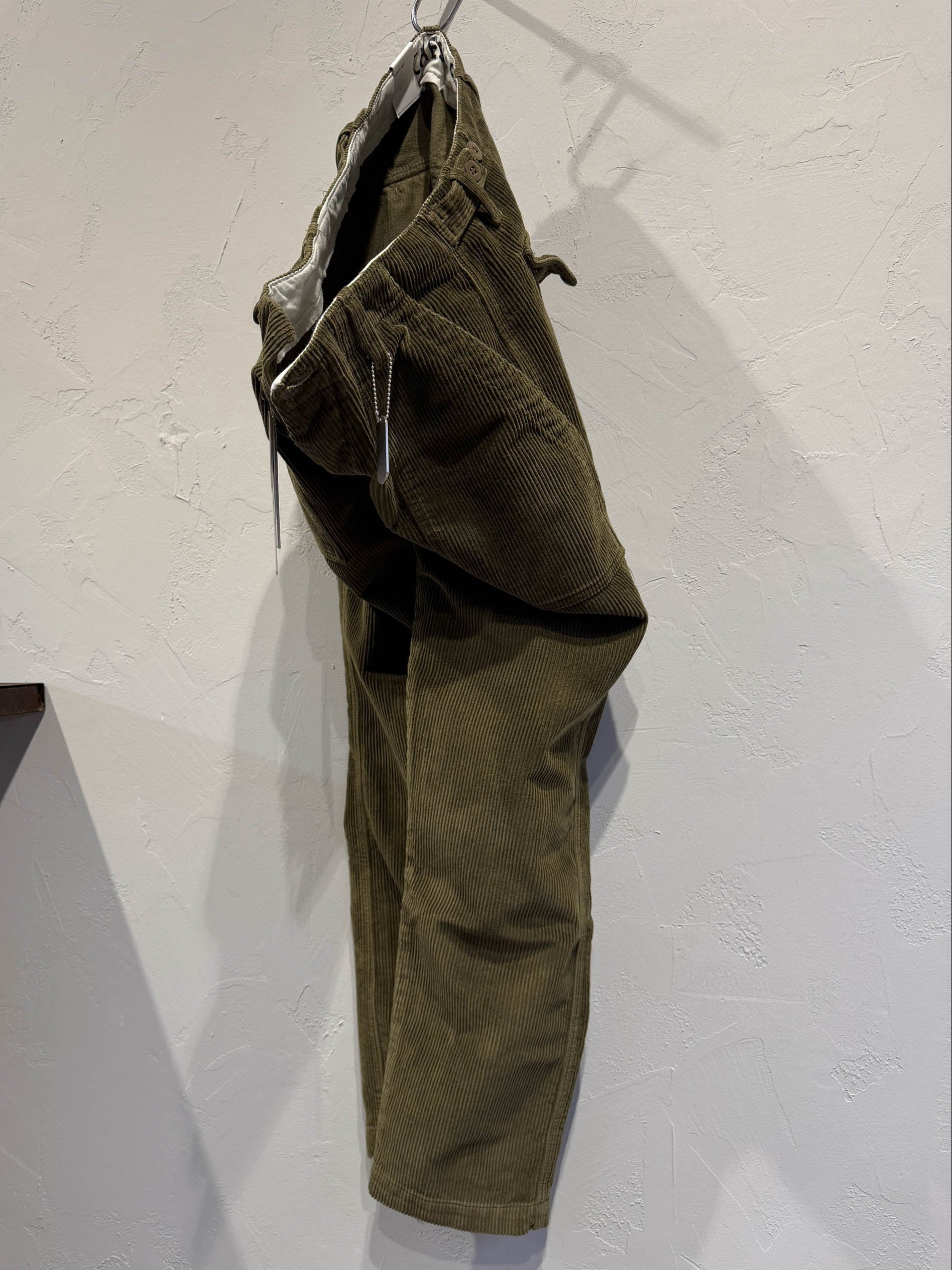 Pantalone fatigue corduroy velluto army green