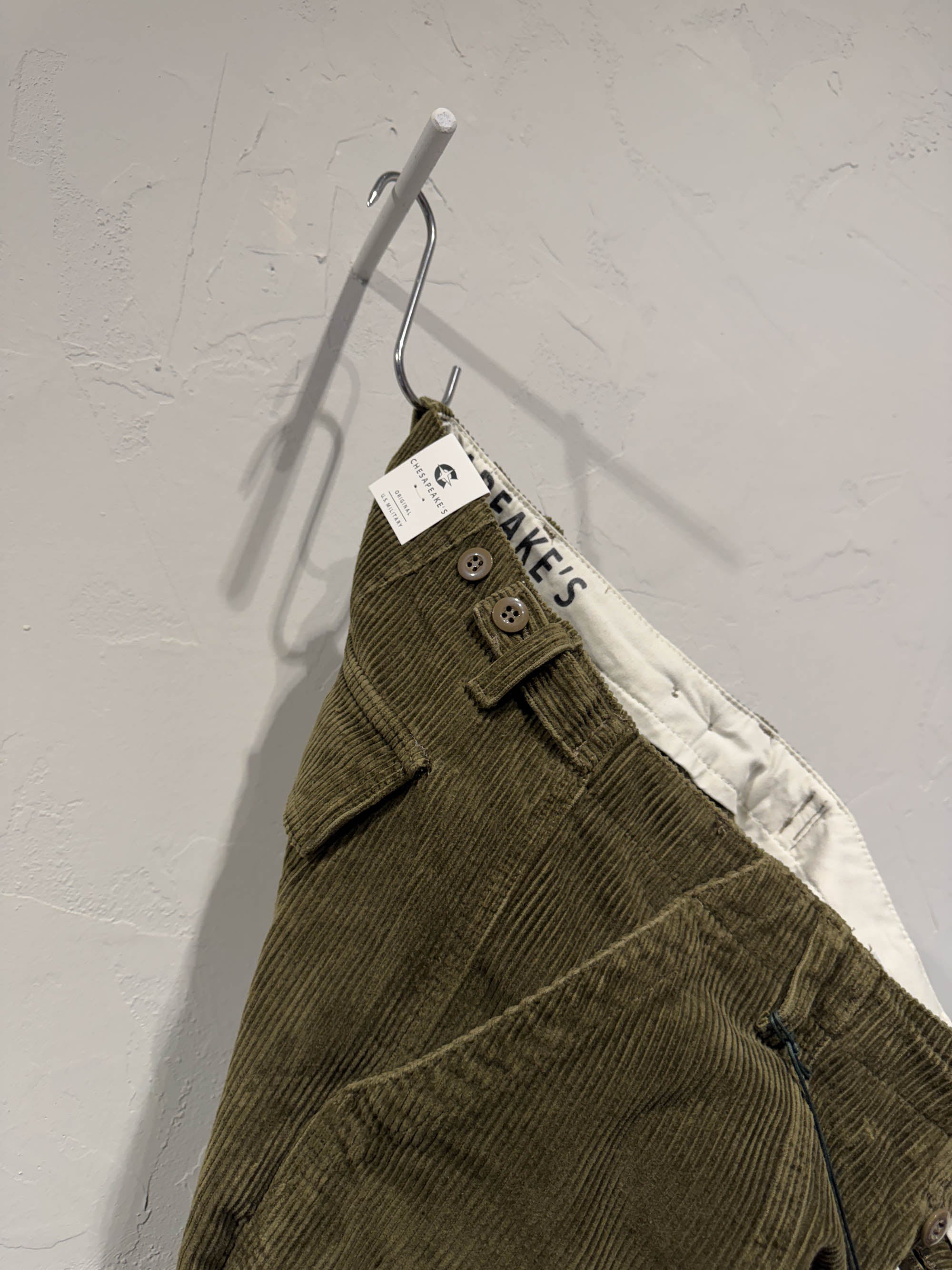 Pantalone fatigue corduroy velluto army green