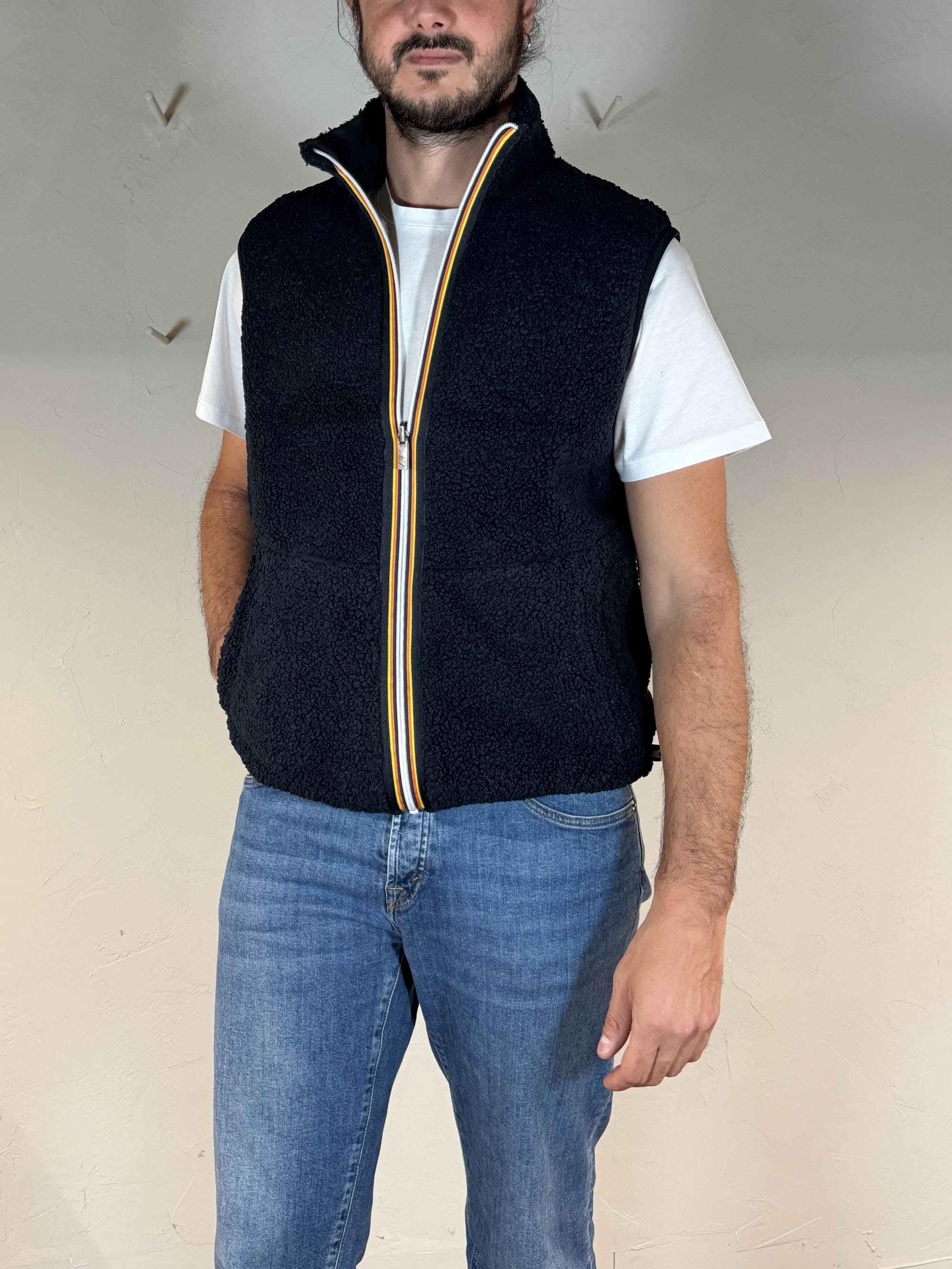 K-way smanicato Yannick sherpa reversibile blue depht