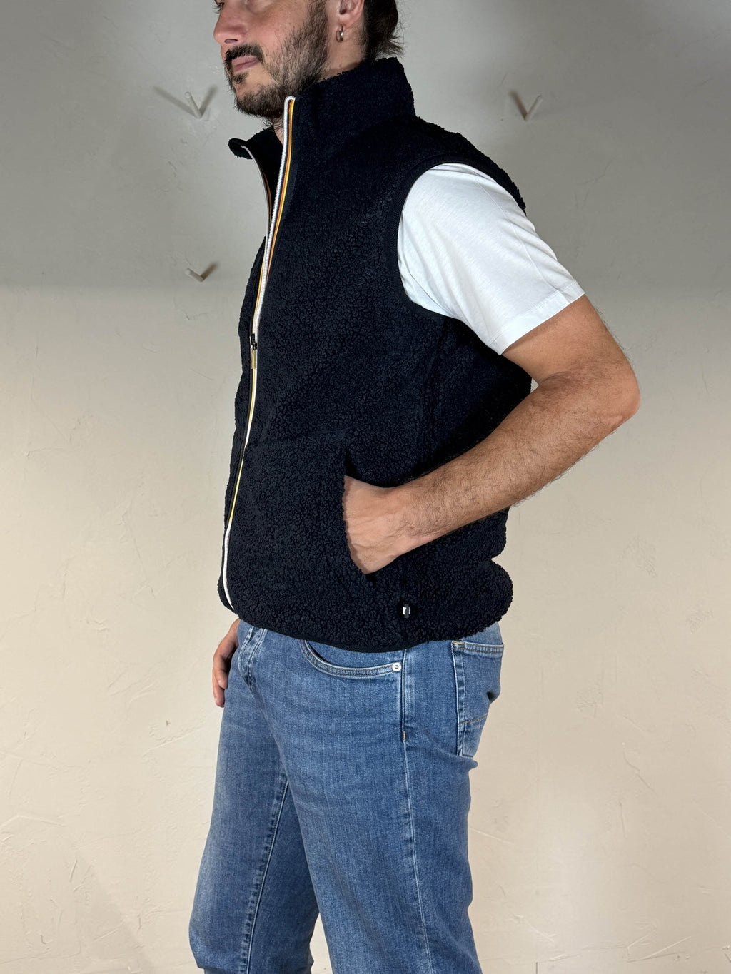 K-way smanicato Yannick sherpa reversibile blue depht