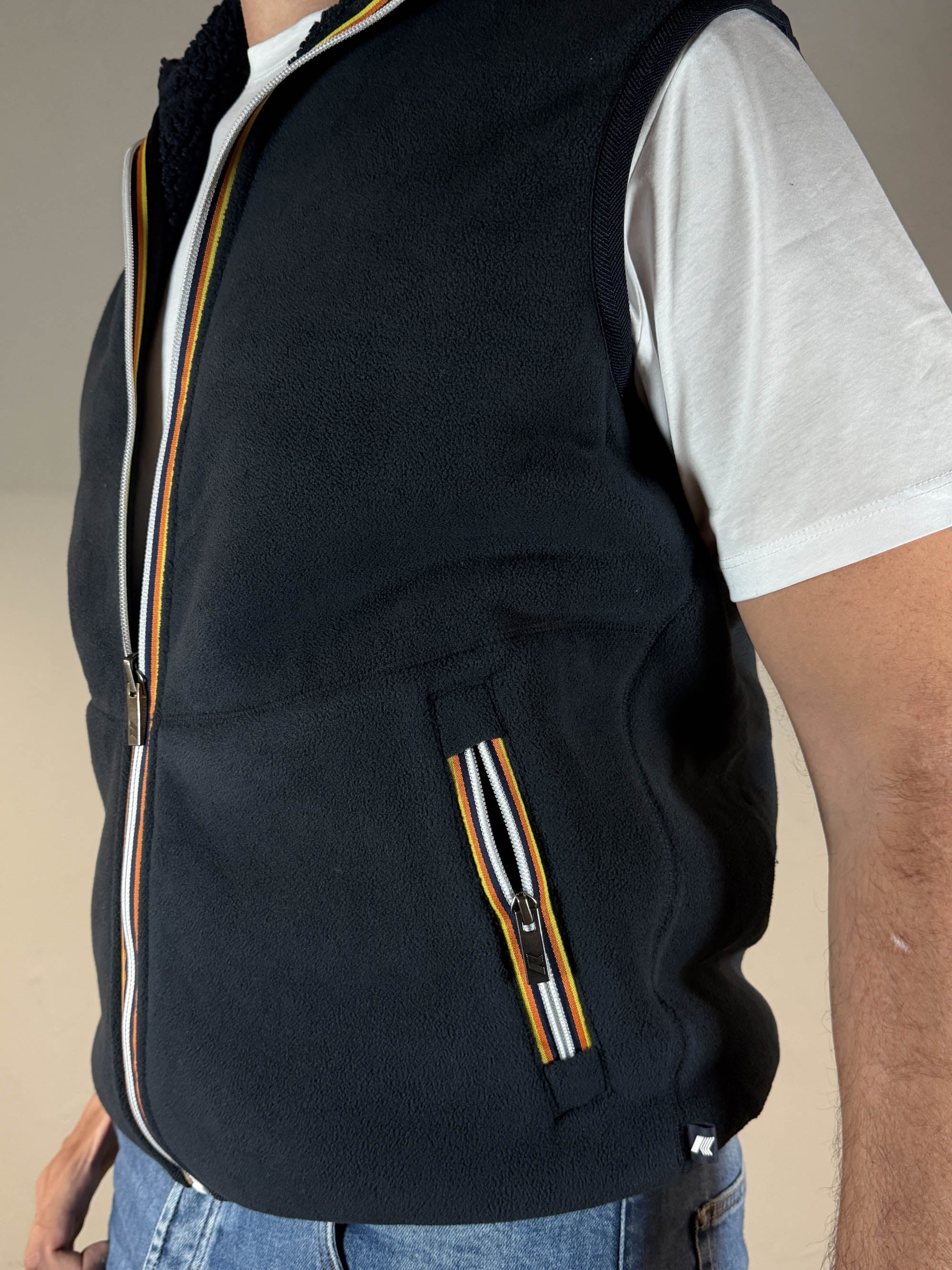 K-way smanicato Yannick sherpa reversibile blue depht