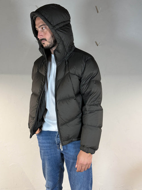 K-way piumino quill thermo light ripstop black olive