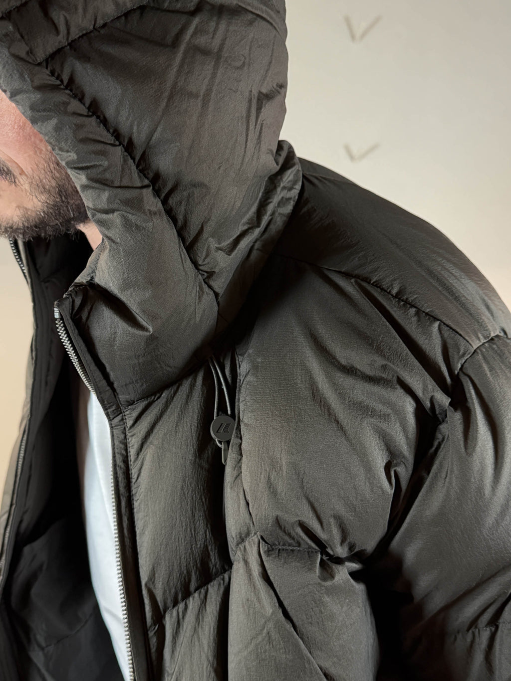 K-way piumino quill thermo light ripstop black olive