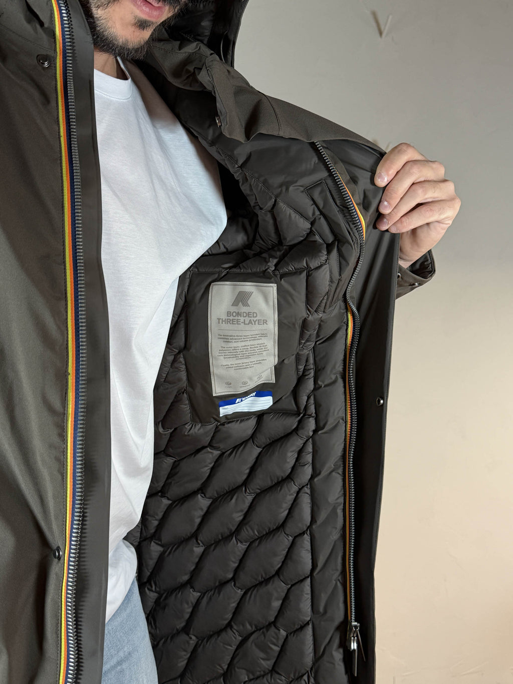 K-way Thomal Bonded padded black olive combo