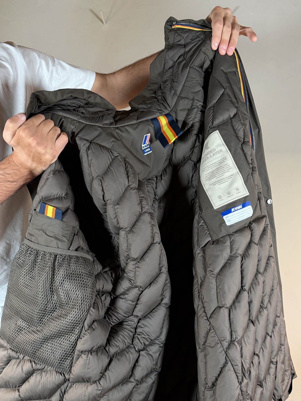 K-way Thomal Bonded padded black olive combo