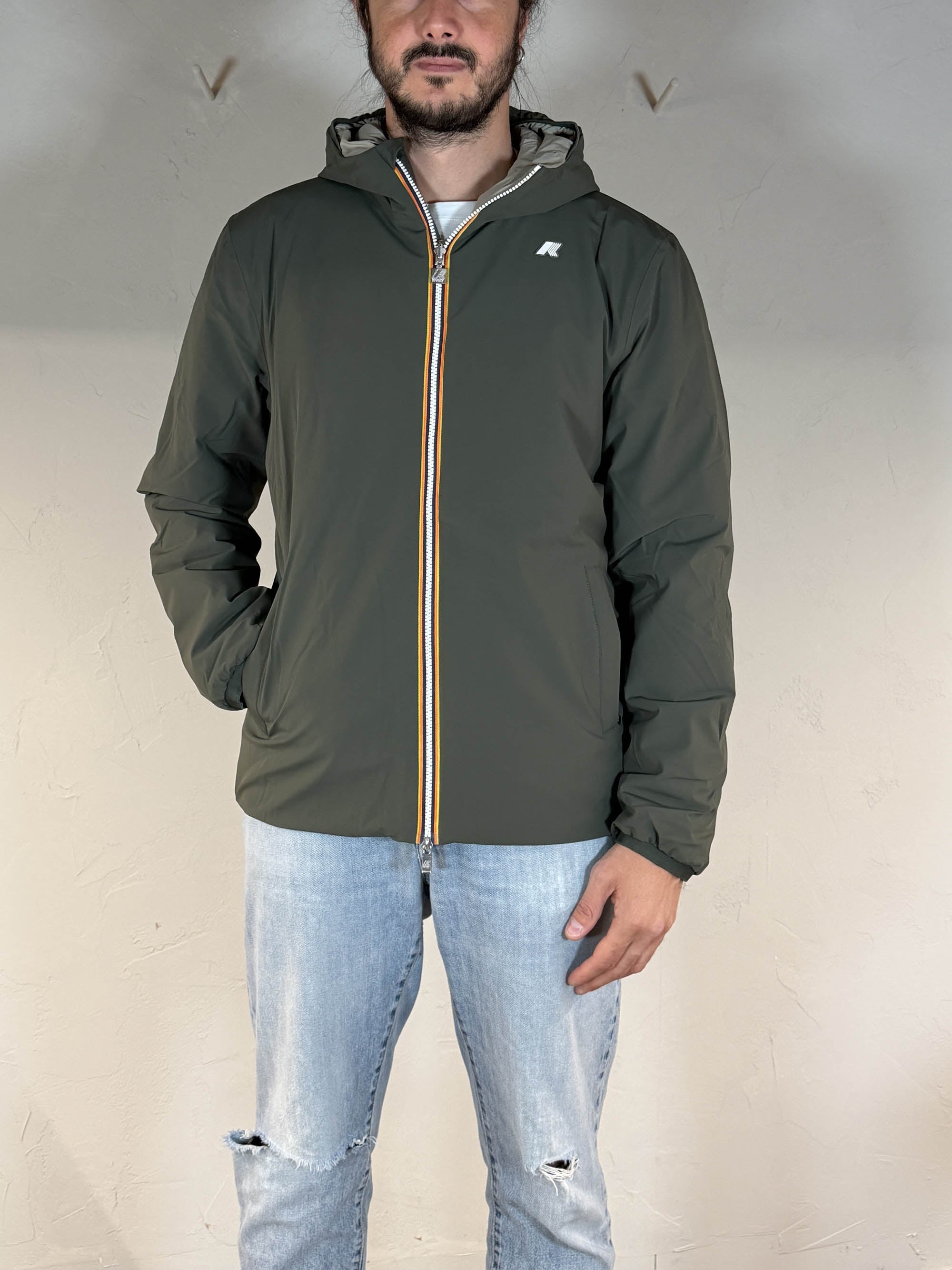 K-way Jack st warm double reversibile green