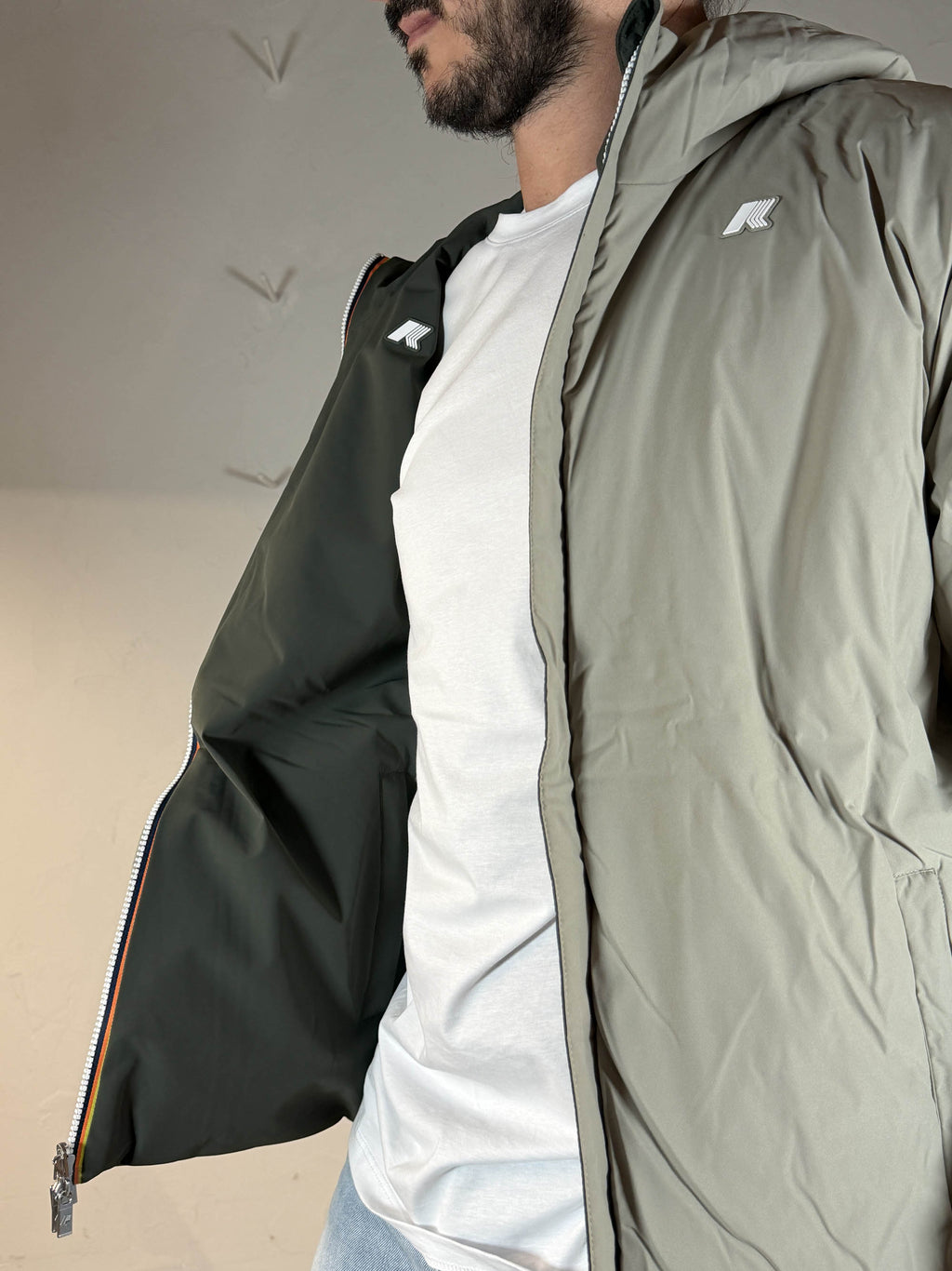 K-way Jack st warm double reversibile green