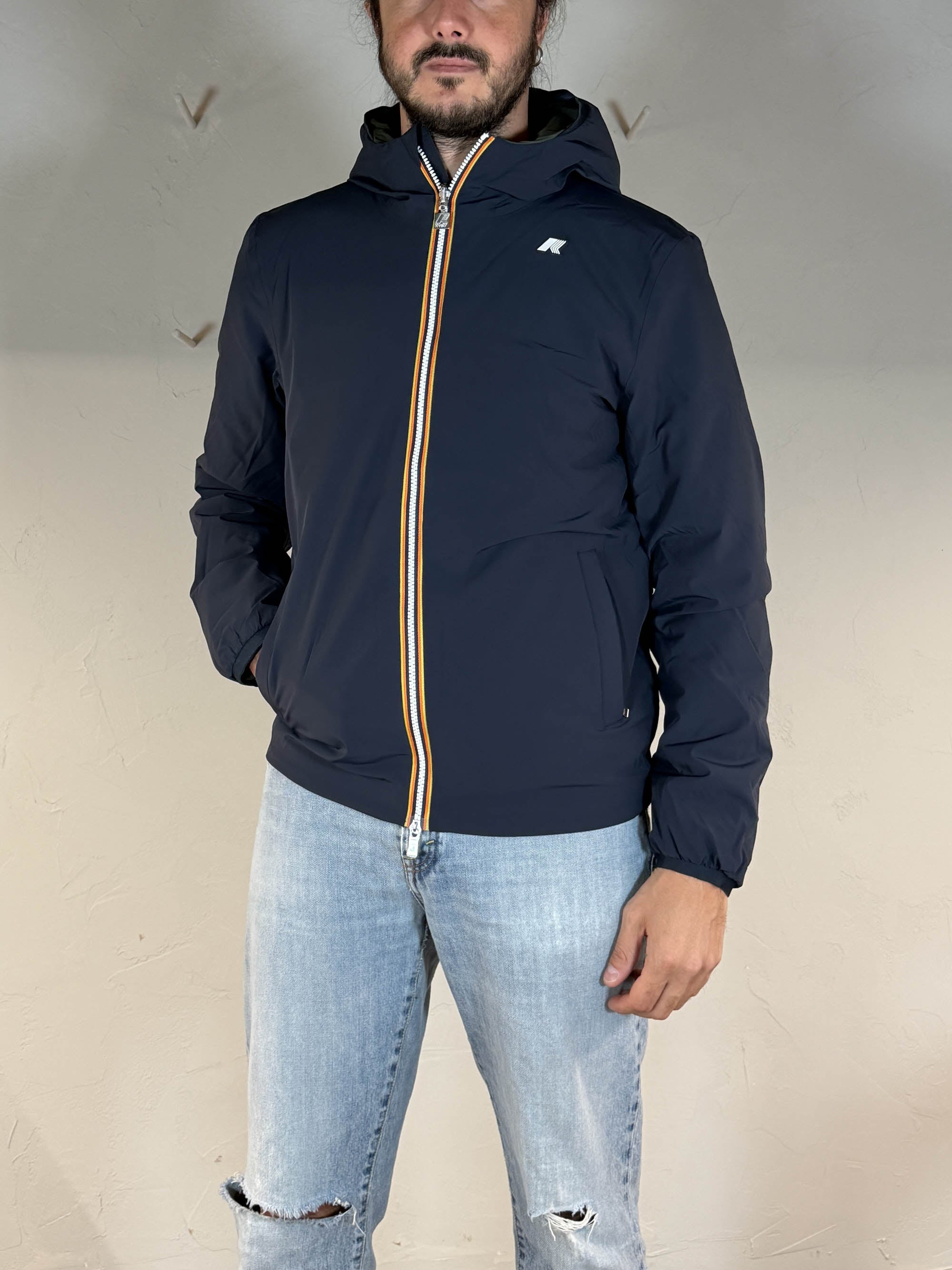 K-way Jack st warm double reversibile blue depht