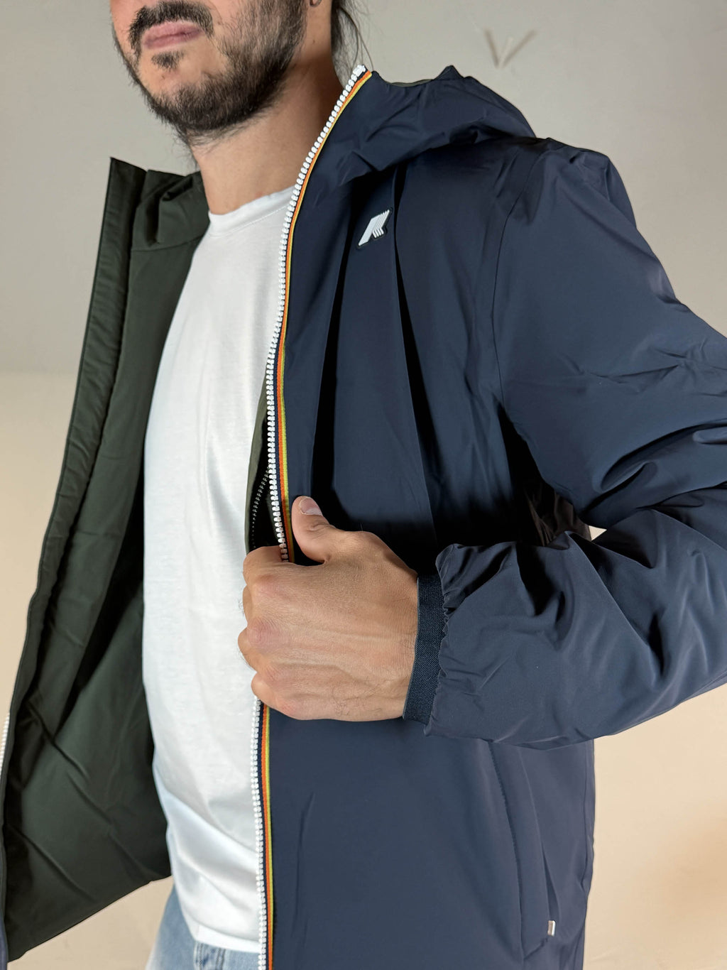 K-way Jack st warm double reversibile blue depht