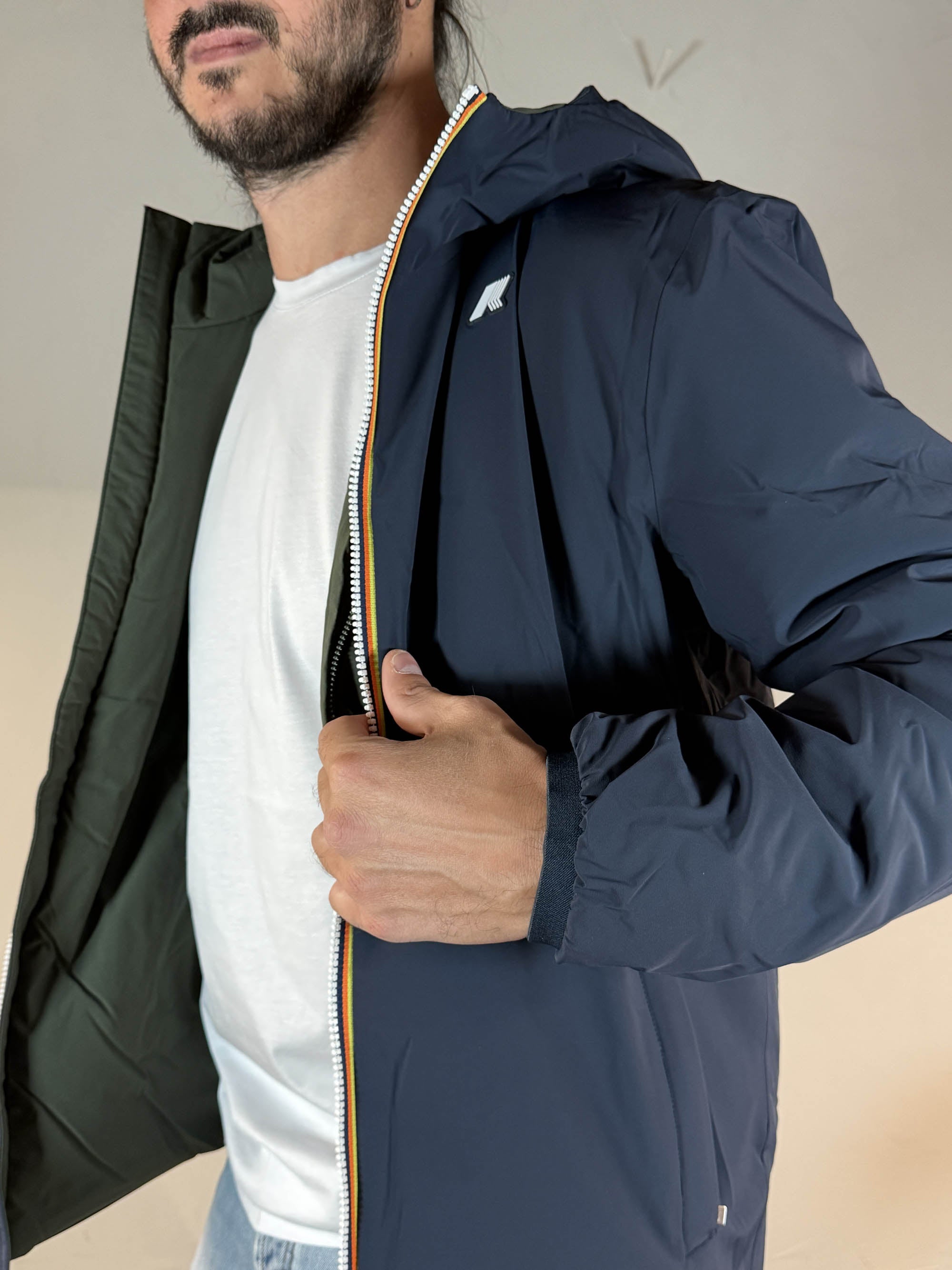 K-way Jack st warm double reversibile blue depht