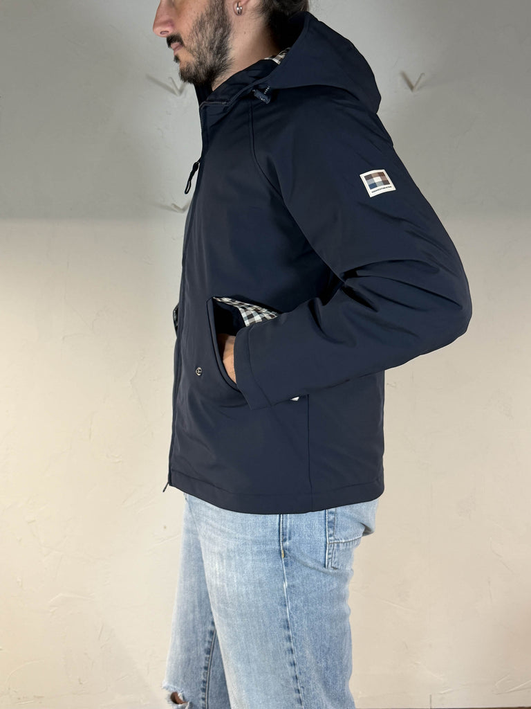 Aquascutum softshell mid parka navy