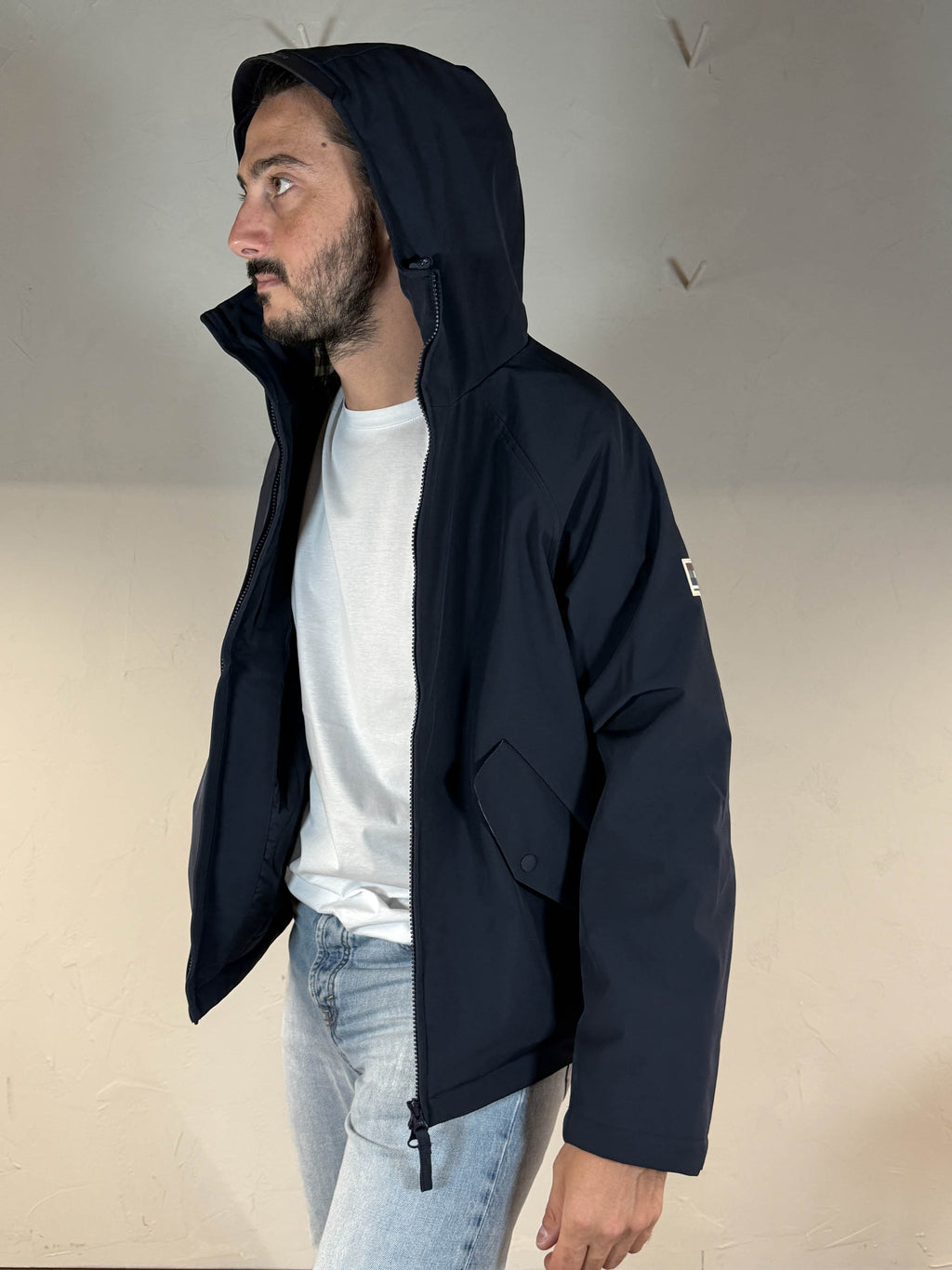 Softshell mid parka navy