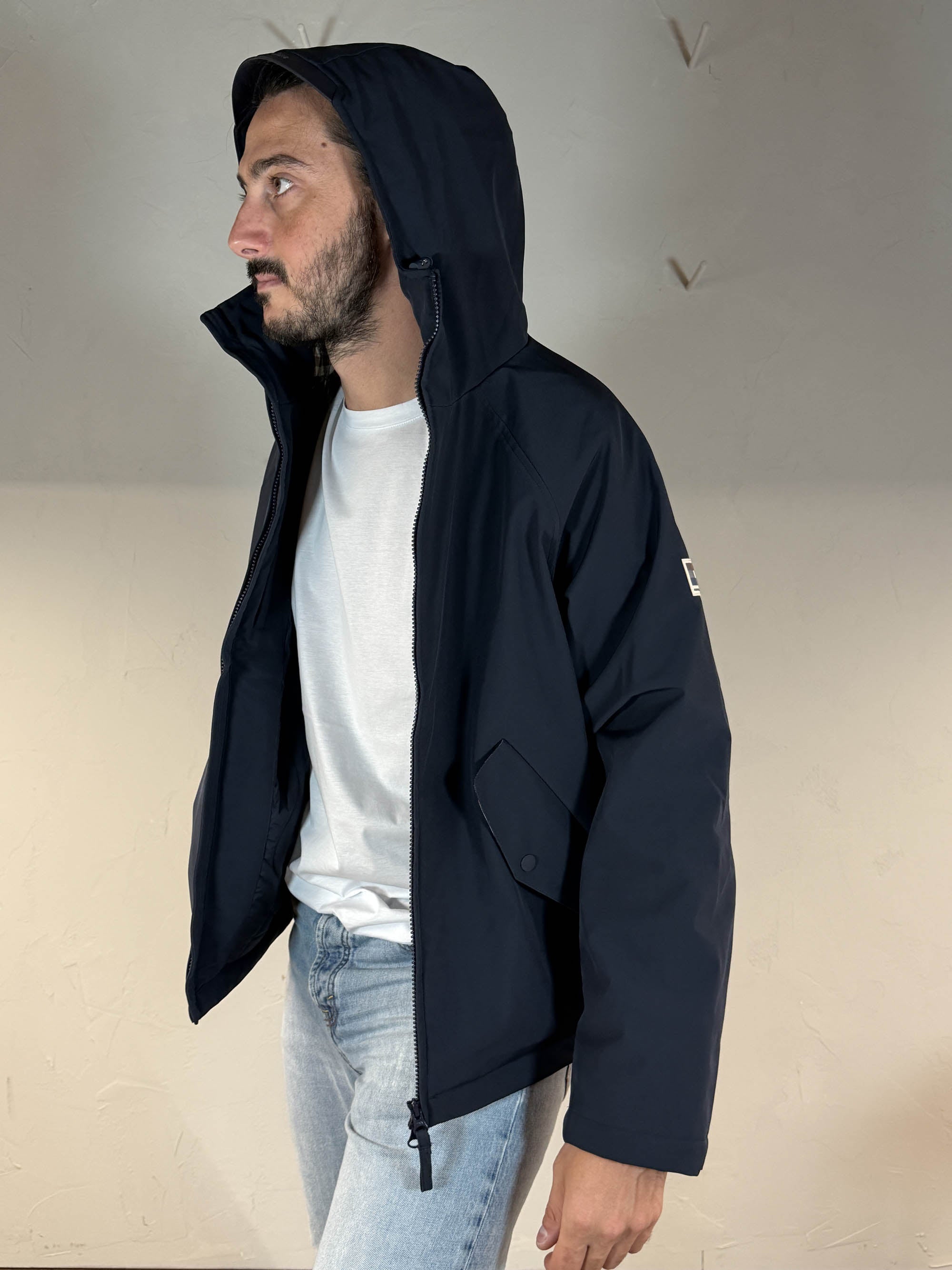 Softshell mid parka navy