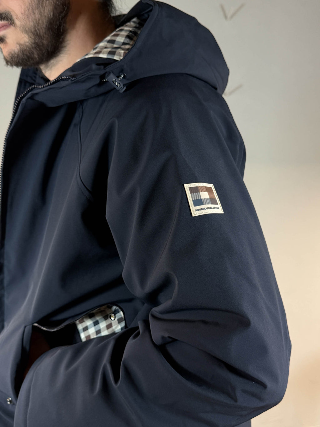 Softshell mid parka navy