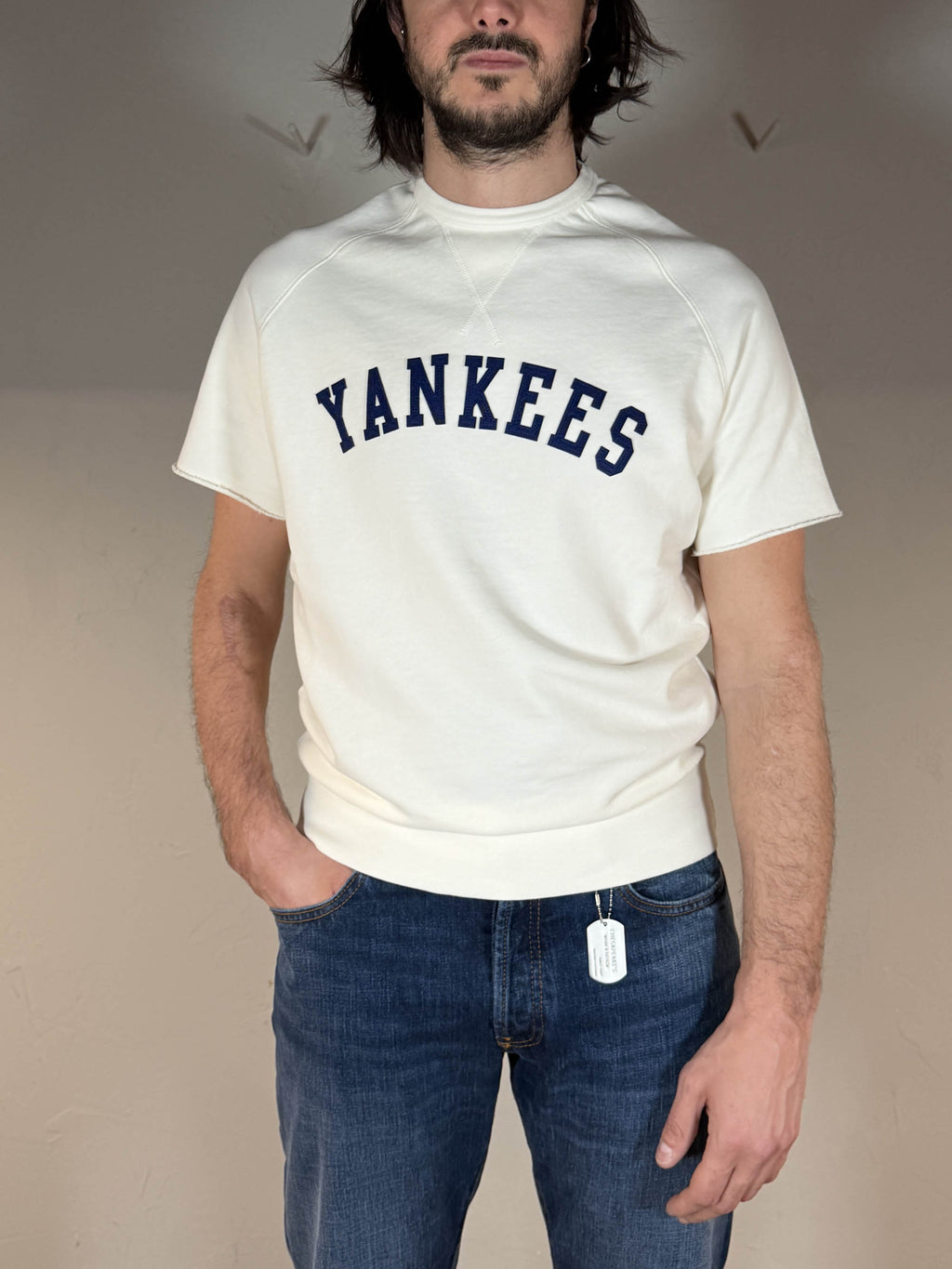 Chesapeake's felpa manica corta in cotone Yankees