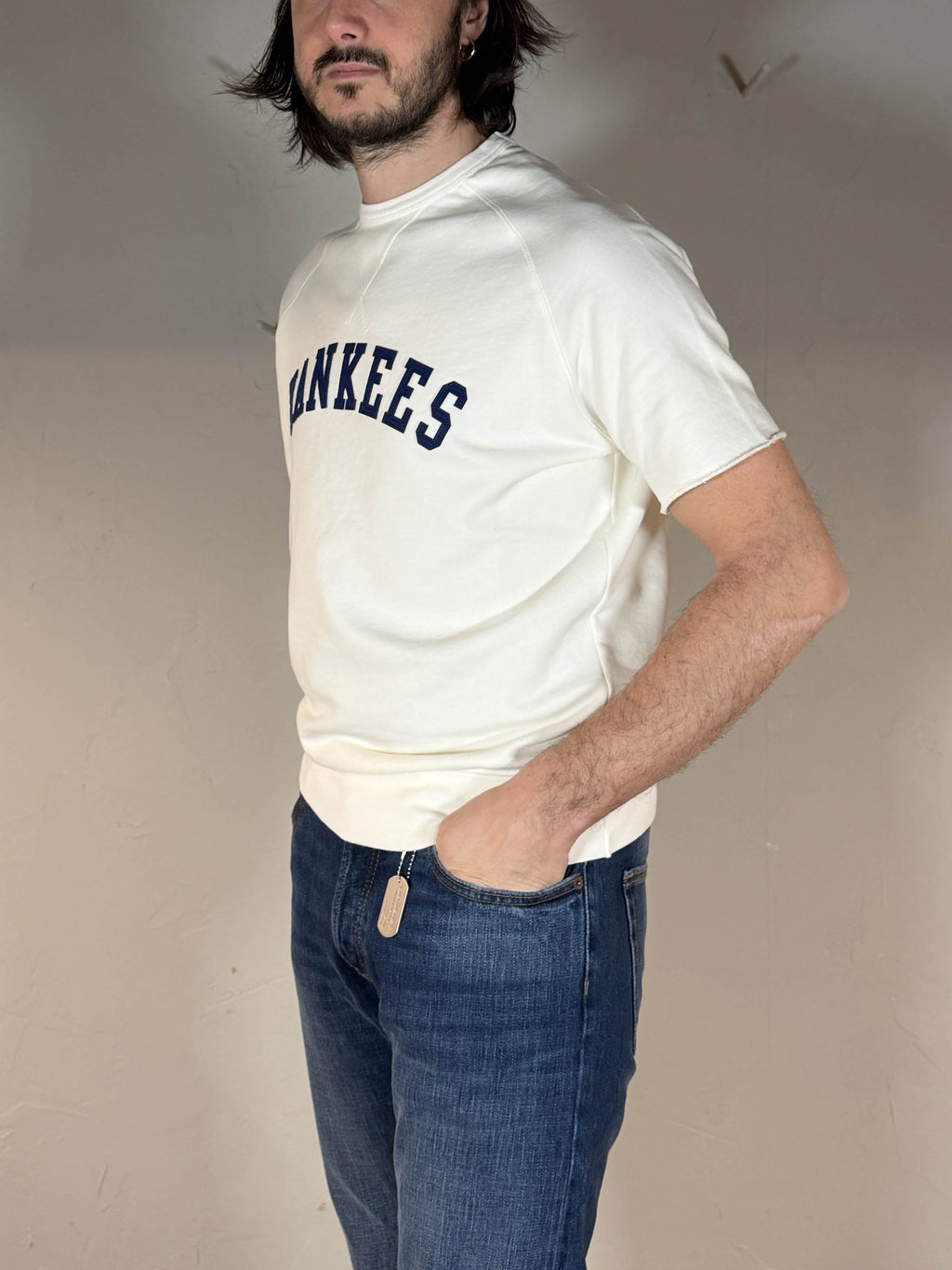 Chesapeake's felpa manica corta in cotone Yankees