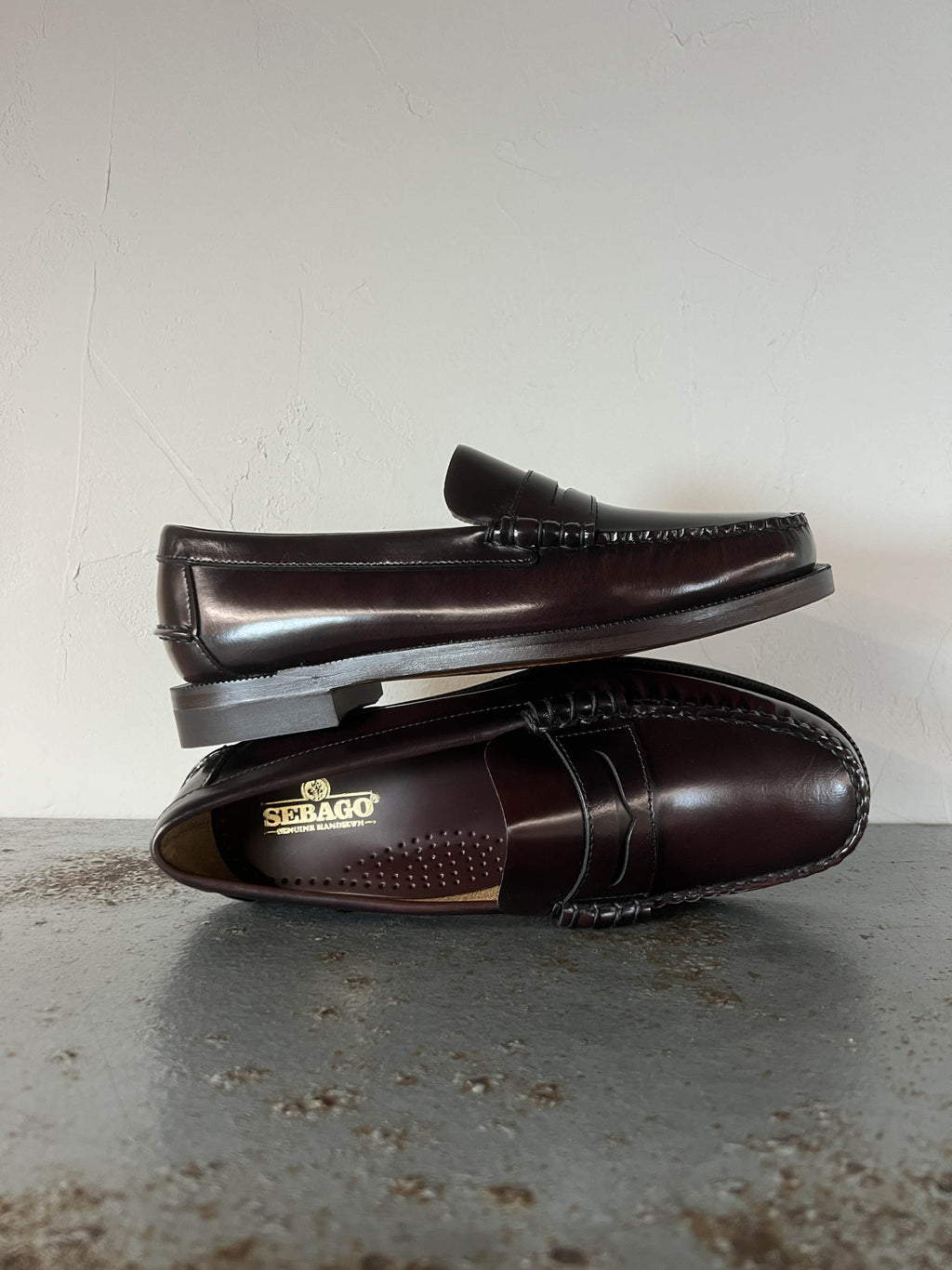Sebago Classic Dan mocassini slip on brown burgundy