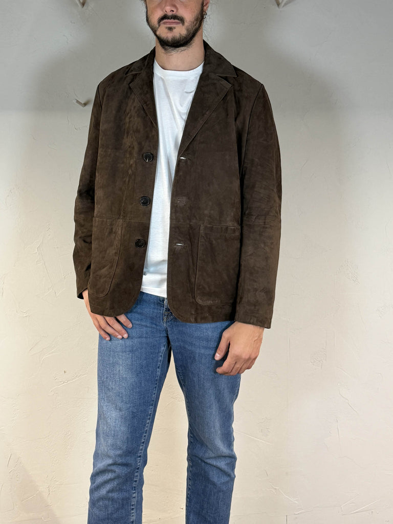 Amaranto Giacca in pelle scamosciata marrone