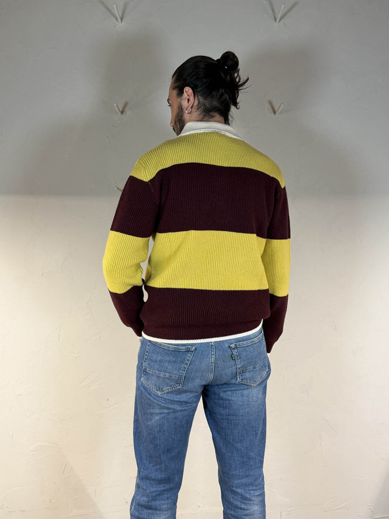 Amaranto maglia polo in lana cashmere